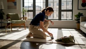 Odor removal specialist in luxury living room