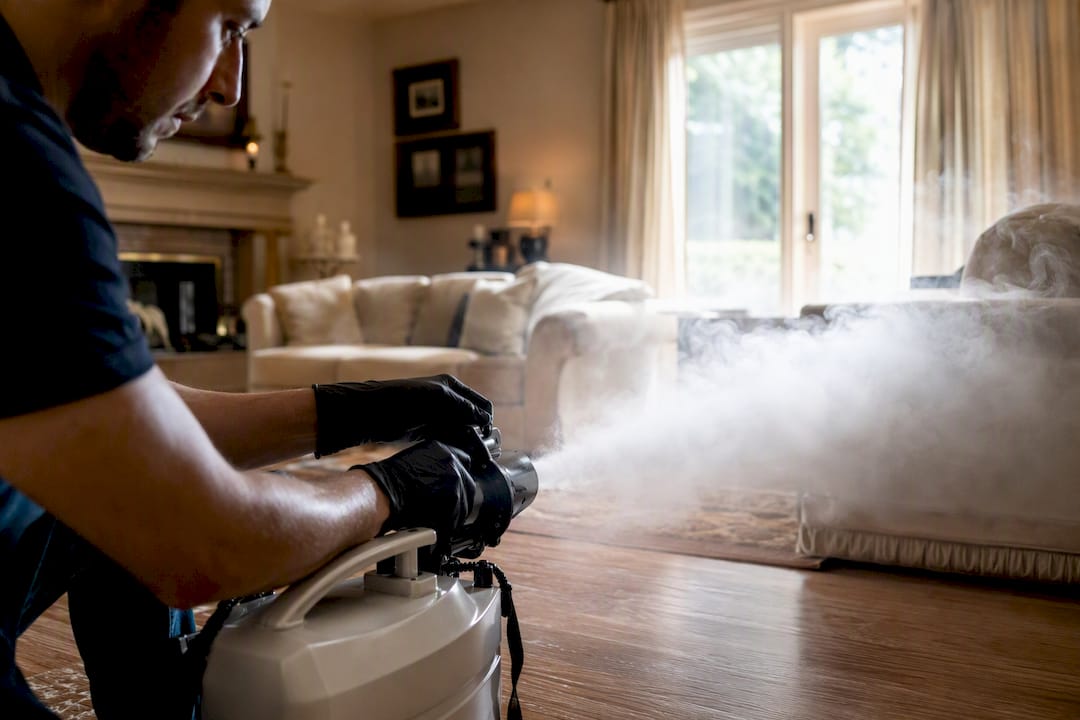 Thermal fogging device releasing deodorizing mist