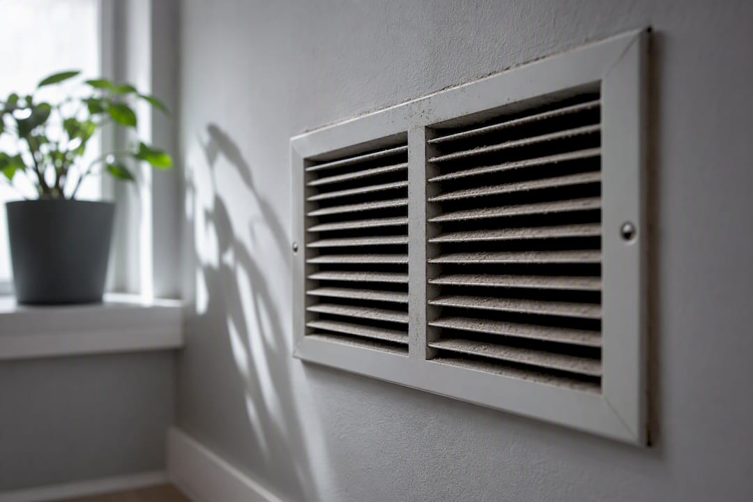 Close-up of HVAC air vent in apartment