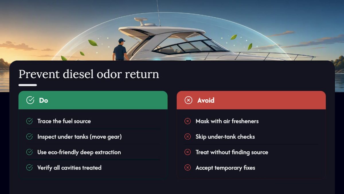 Lessons from professional yacht odor cases — overview diagram